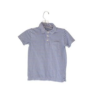 J.Crew Crewcuts Short Sleeve Polo Shirt Boys Blue White Nautical Preppy‎ Small